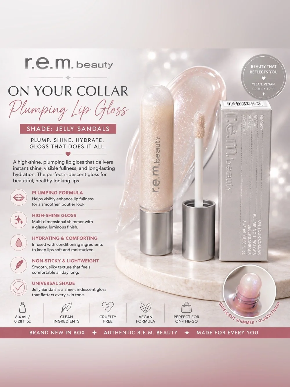 r.e.m. beauty On Your Collar Plumping Lip Gloss – Jelly Sandals